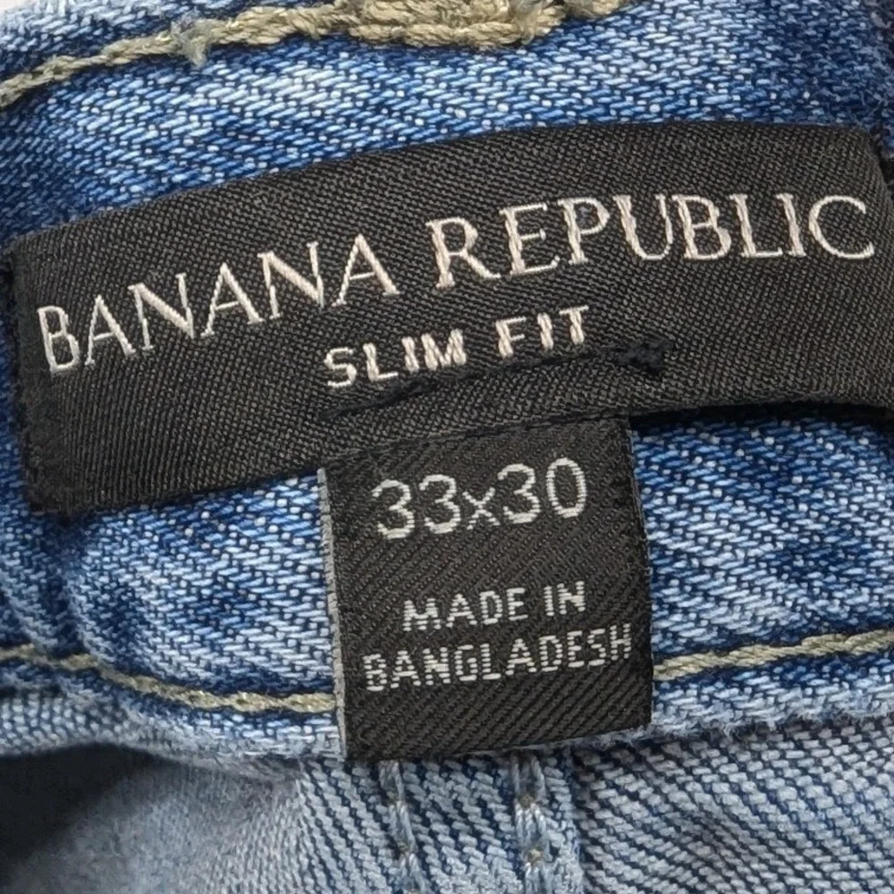 Banana Republic Mens Slim Fit Medium Wash Blue Denim Jeans 33x30
